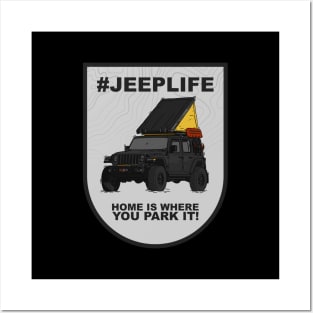 Jeep Life Jeep Wrangler Offroad 4x4 - Black Posters and Art